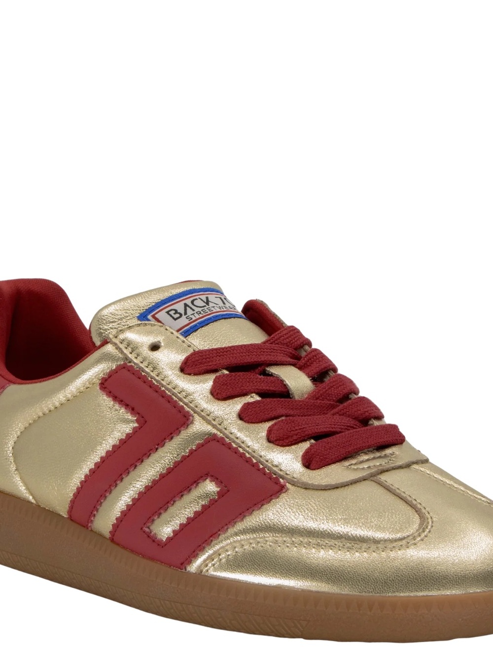 BACK 70 Streetwear Metallic Gold & Red Women's Sneakers